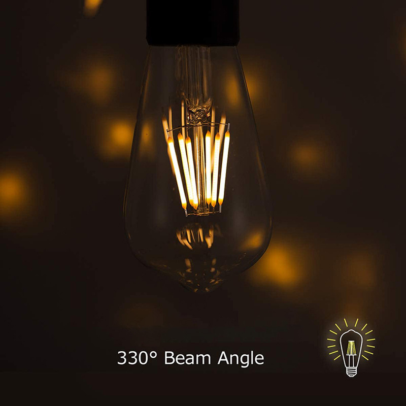 LED filament light ST64 tea tungsten tungsten light bulb E27 screws consistent flow of 6 Edison bubbles