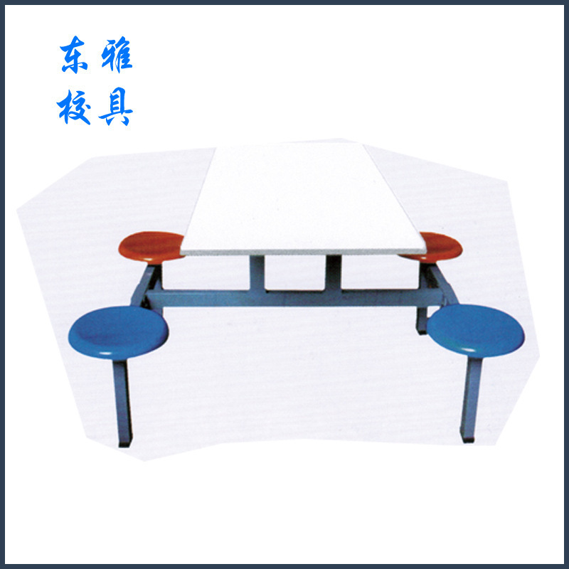 East Asia schoolware, four-person table, glass and steel plate dining hall table, easy-food table wholesale.