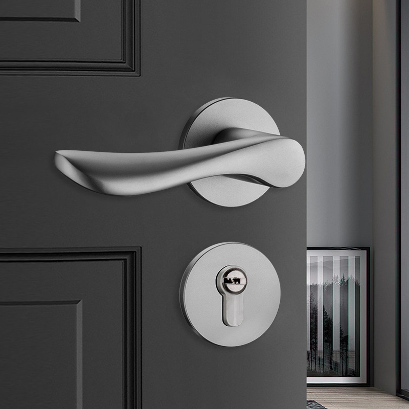 Customize modern, simple interior door locks, office locks, distribution of black light luxury door parts.