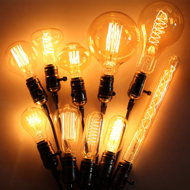 Eddie's retro-tung tungsten light bulbs, plastic art lights, bar-cooked incandescent light bulbs.