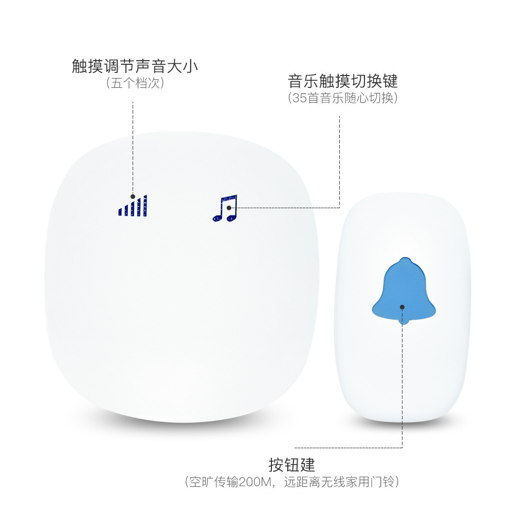 홈 기반 무선 도어벨 200 m 아마존 폭발 전자 몰 터치에 대한 장거리 이전 전화.