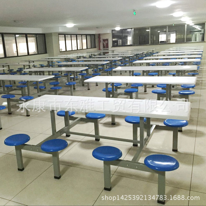 East Asia schoolware, four-person table, glass and steel plate dining hall table, easy-food table wholesale.