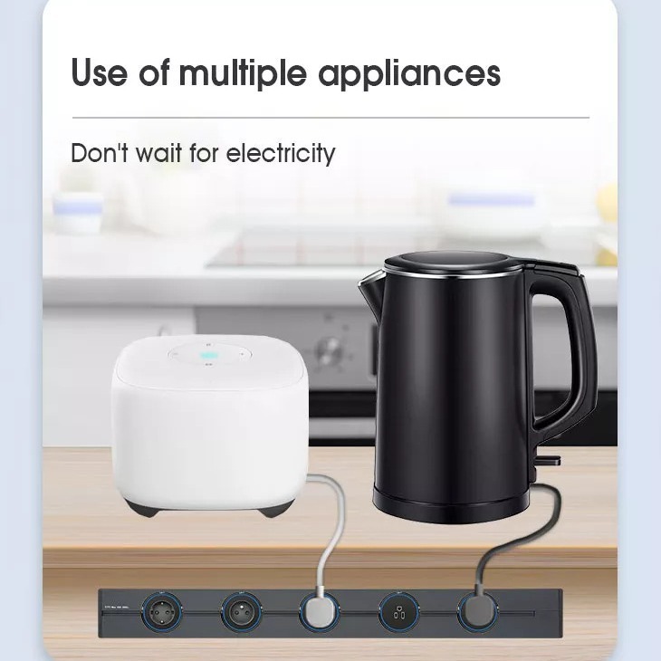 Orbital plug-in with an unsealed state-coded slider slider and moveable plug-in home wall with 8,000 W