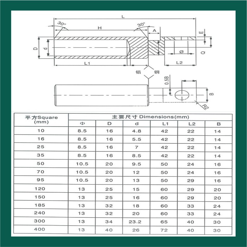 Aluminum nose with round-head luminous aluminum noses DTL10-630 square aluminum alloy noses round aluminum noses