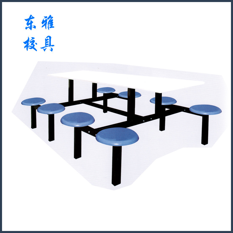 East Asia schoolware, four-person table, glass and steel plate dining hall table, easy-food table wholesale.