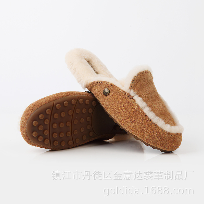 In winter, women snow boots, wool and wool, high-end slippers with velvet beans and home-based pregnant women's shoes