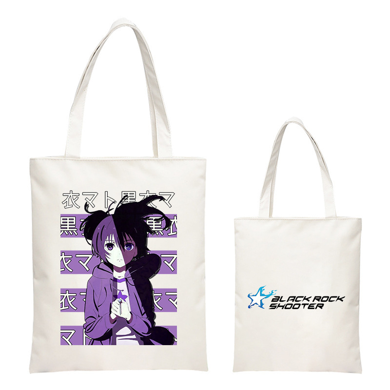 2022 stamped canvas bag: Black Rock Shooter Black Rockshots, student bag
