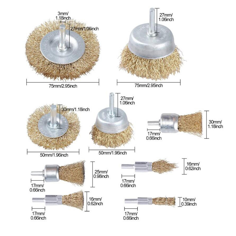 Cross-border rigging of steel wire poles to grind stainless copper stainless steel high-carbon steel brushes