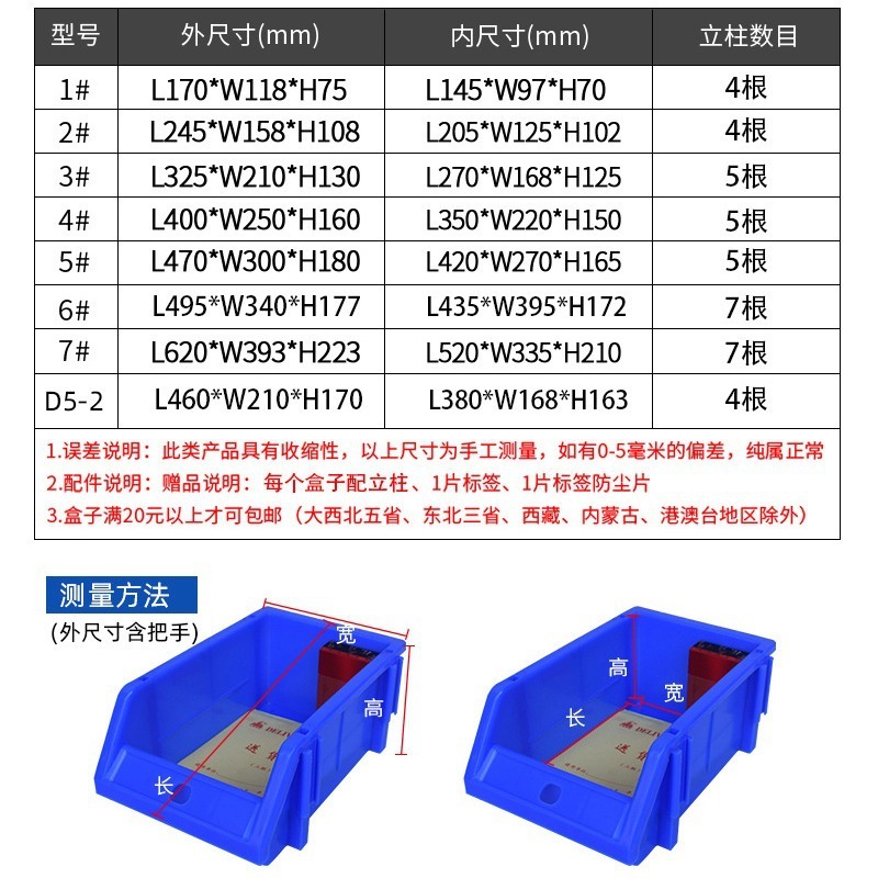 Hộp nhựa dày, hộp phụ tùng, phần cứng phụ tùng phần mềm hộp, giỏ khung vít