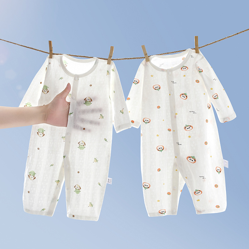 Quần áo của em bé, áo sơ mi mùa hè của em bé, máy điều hòa hơi dài cho trẻ sơ sinh, quần áo vải bông, quần áo mùa hè.