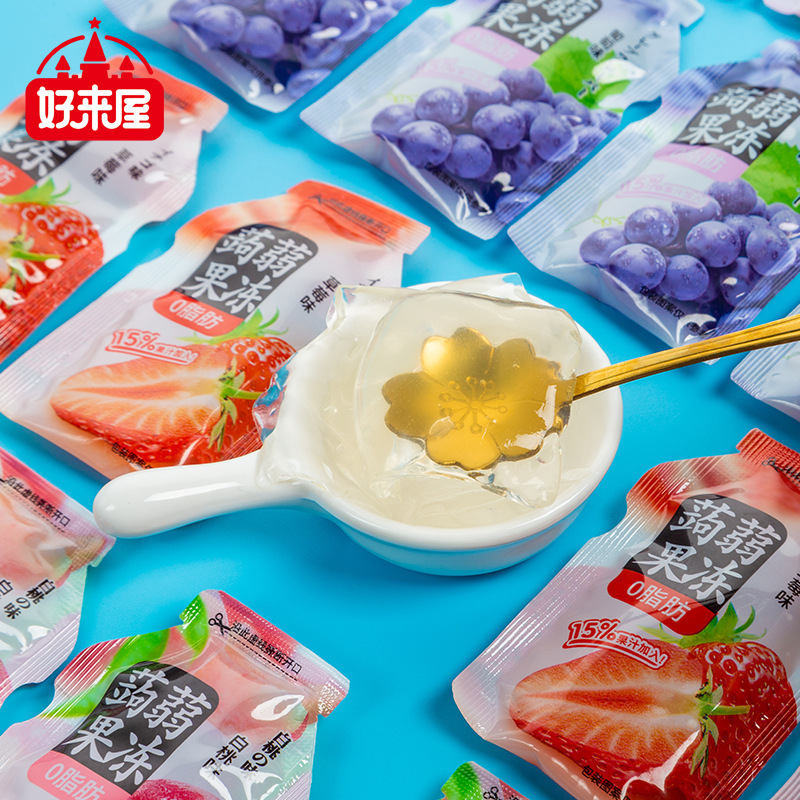 好来屋蒟蒻果冻800g网红零食蒟蒻果冻儿童吸吸冻网红果冻厂家批发