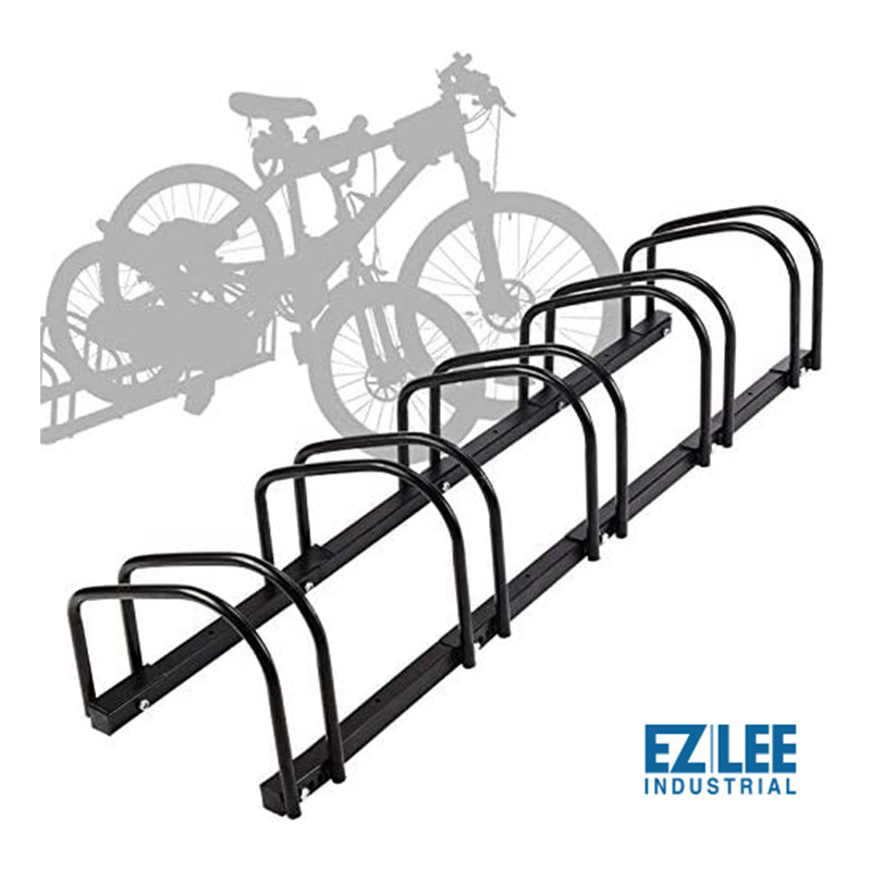 The floor garage bicycle shelf displays multiple bicycle racks