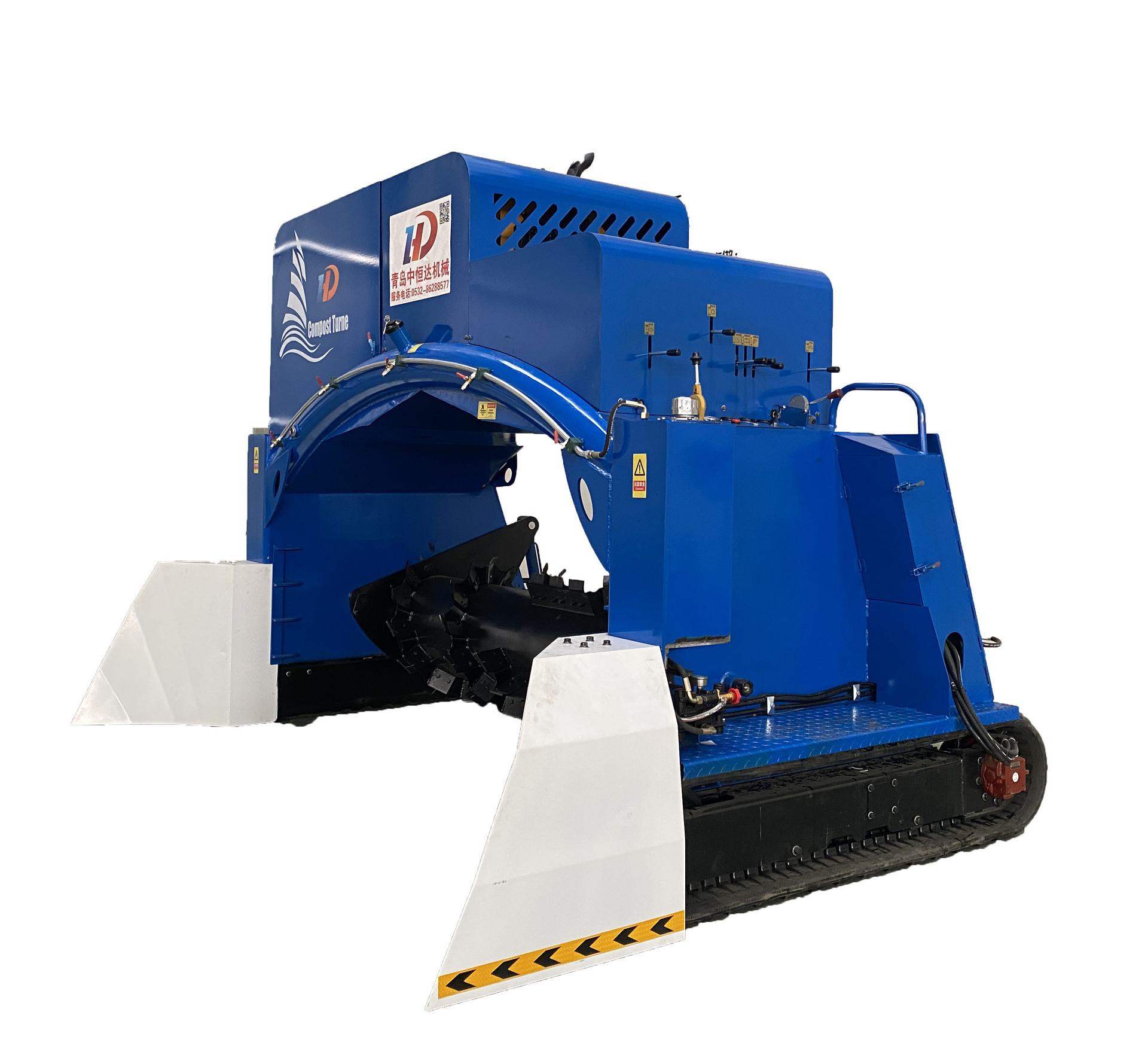 It's a full hydraulic belt flipper, a organic fermentation composting machine.