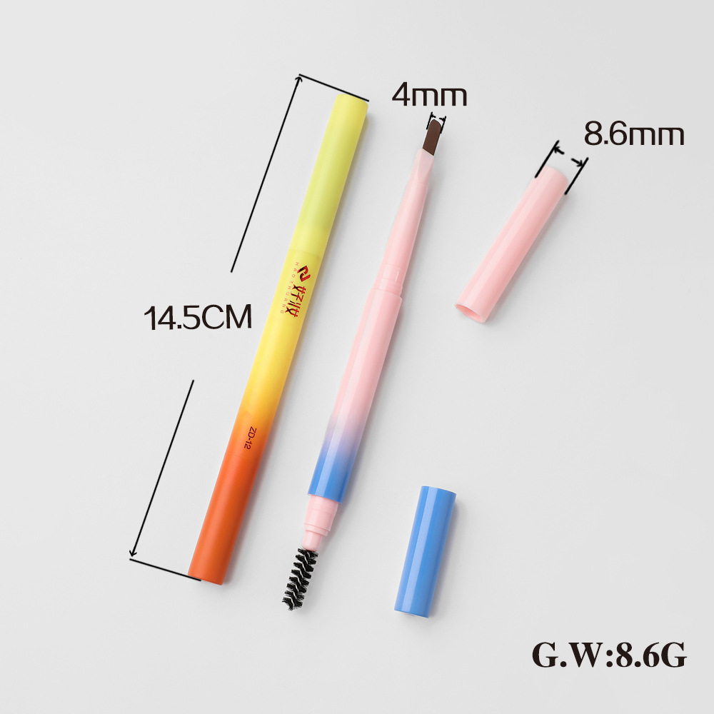 漸變雙頭自動眉筆定製OEM遮瑕筆訂做ODM各類化妝筆加工訂製logo