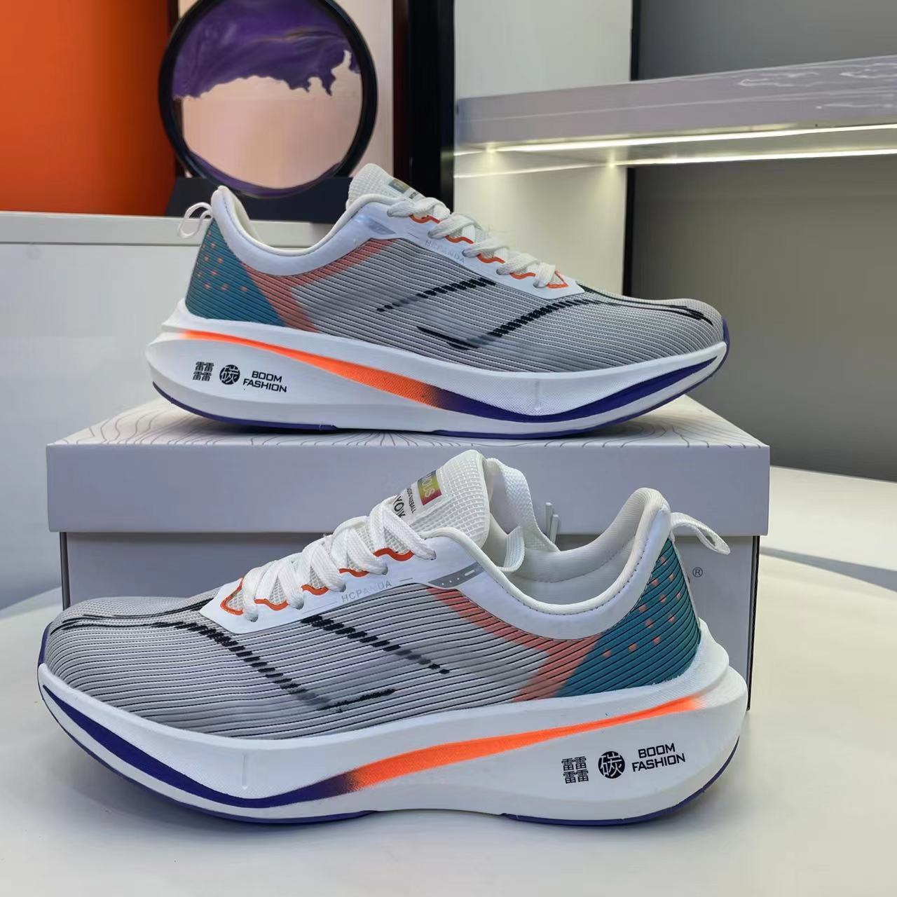 2023 Spring-Autumn New Sneaks Flying Net with Nightlight Comfortable Air-Viewed EVA Bottom Lightly Slider