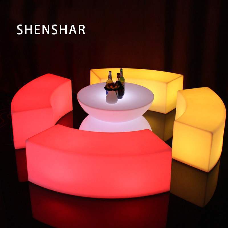 LED Lighting Bar S-shaped seven-color outdoors bar, ktv arc-shaped creative seat combination table and chair