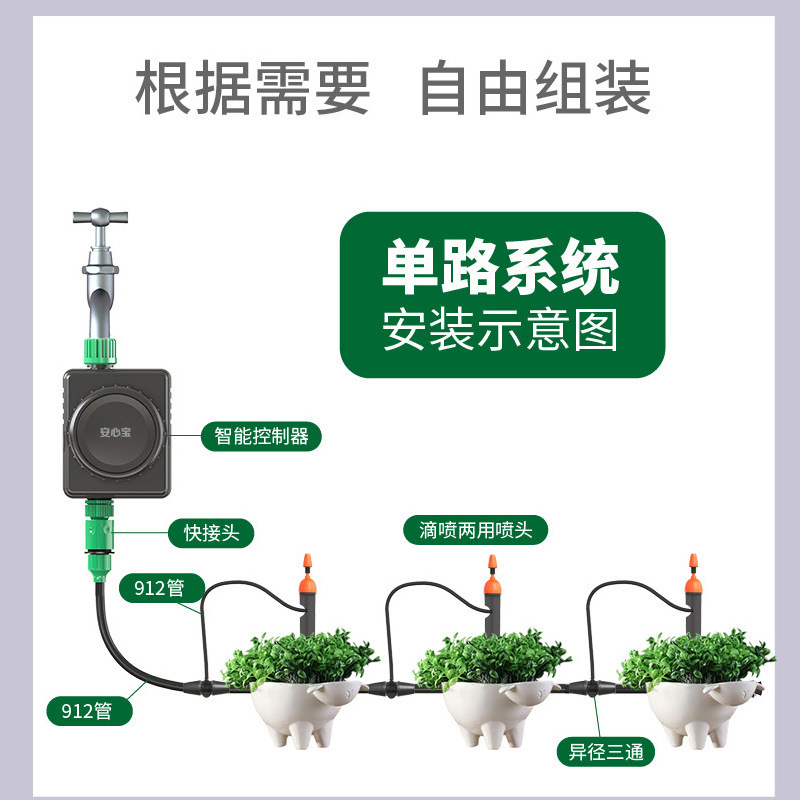 Gia đình theo thuyết lý thuyết tự động thường xuyên điều khiển tưới tiêu vườn với van Wifi