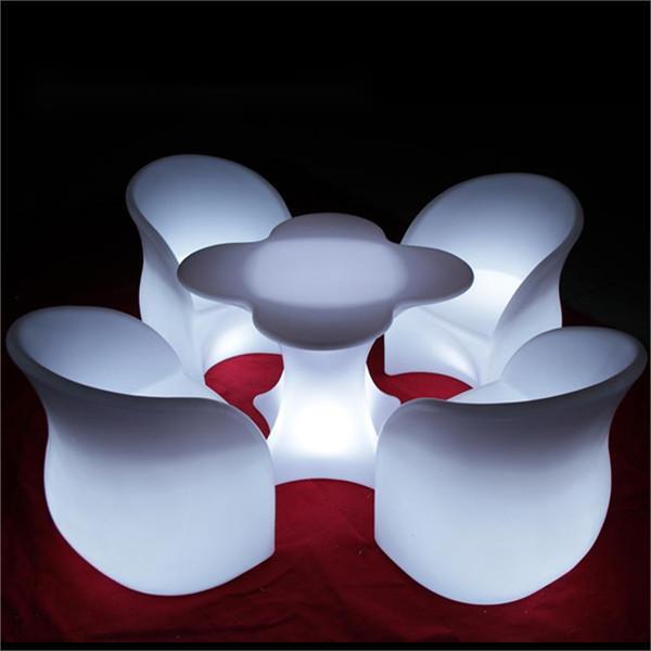 Led luminous table and chair bar table KTV side table and plum chair combination of outdoor activities creative seven colour remote furniture