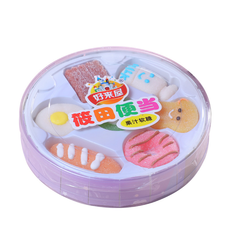 好来屋100g盒装筱田便当凝胶软糖综合水果汁味儿童零食厂家批发