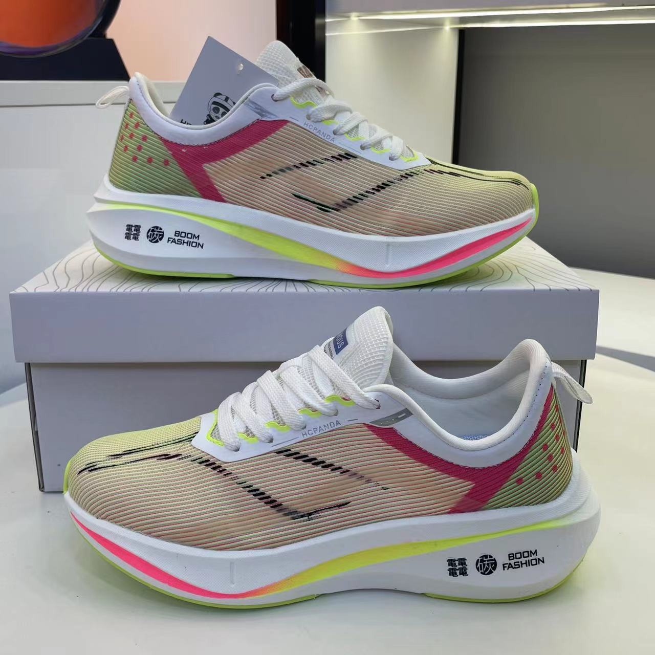 2023 Spring-Autumn New Sneaks Flying Net with Nightlight Comfortable Air-Viewed EVA Bottom Lightly Slider