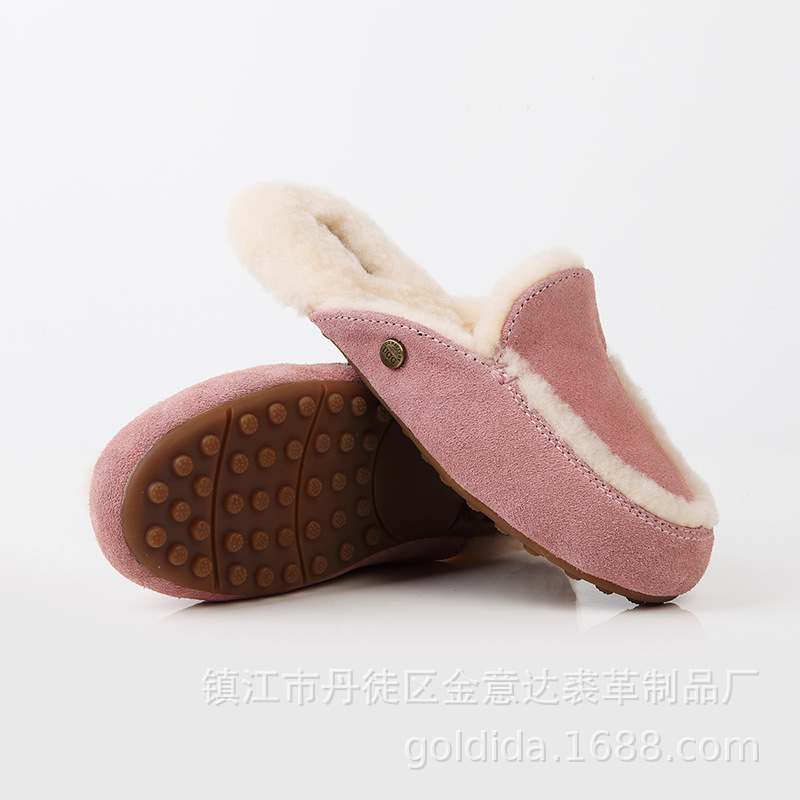 In winter, women snow boots, wool and wool, high-end slippers with velvet beans and home-based pregnant women's shoes