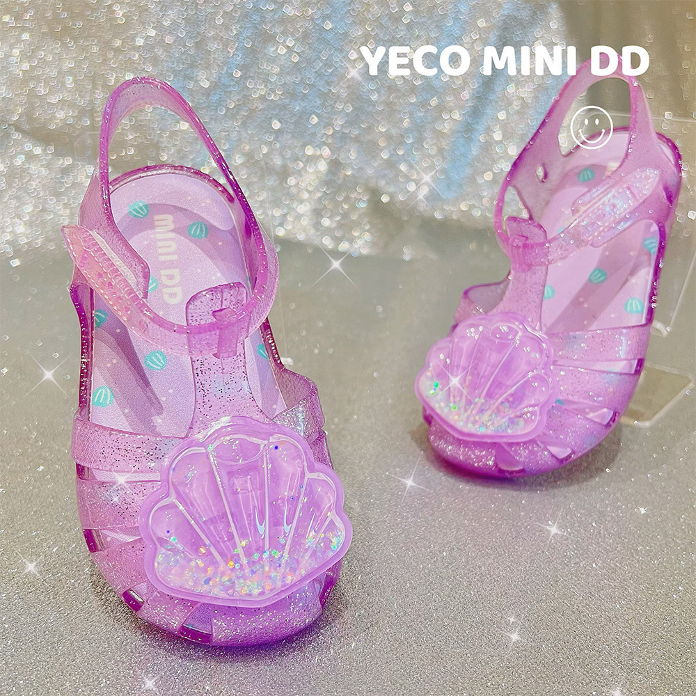 Children's sandals 2024 spring and summer shoes baby PVC soft-floor Jell-O Shoes, baby princess shoes