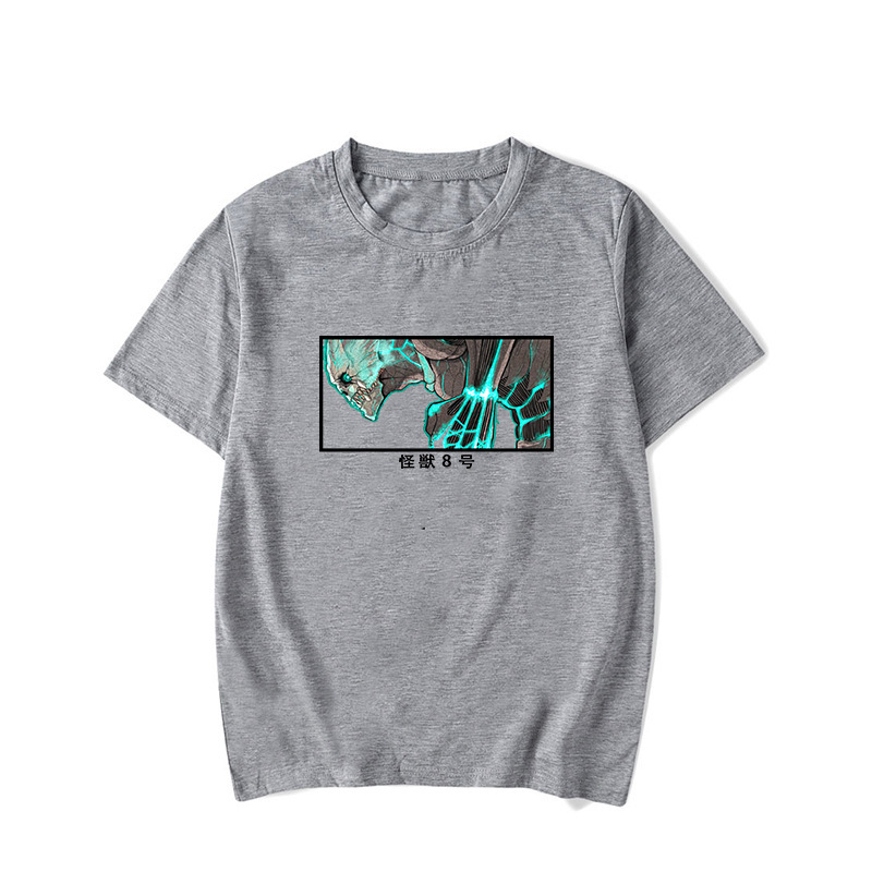 New 2024 Summer Comic Peripheral 8 short sleeve T-shirt kaiju no 8 ton collar loose shirt