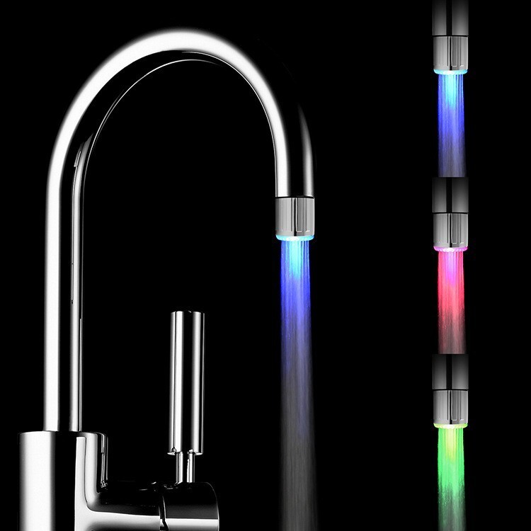 Cái vòi bóng đèn LED, bộ điều khiển nhiệt độ thay đổi chéo, miệng đèn LED 3 màu, nguồn.