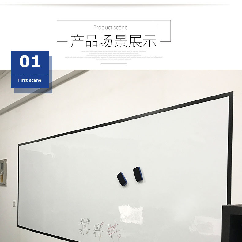 Homemade, magnetic back-painted whiteboards, office pedagogic trainers using soft whiteboards without perforating walls.