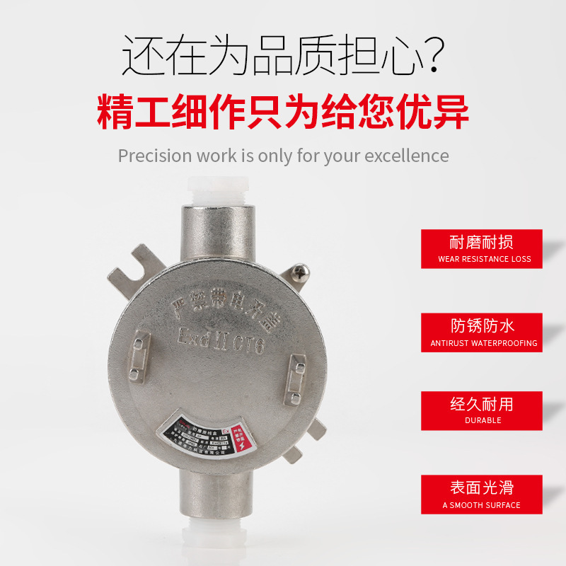 大量現貨 不鏽鋼防爆接線盒 IIC級防爆接線盒 直通接線盒