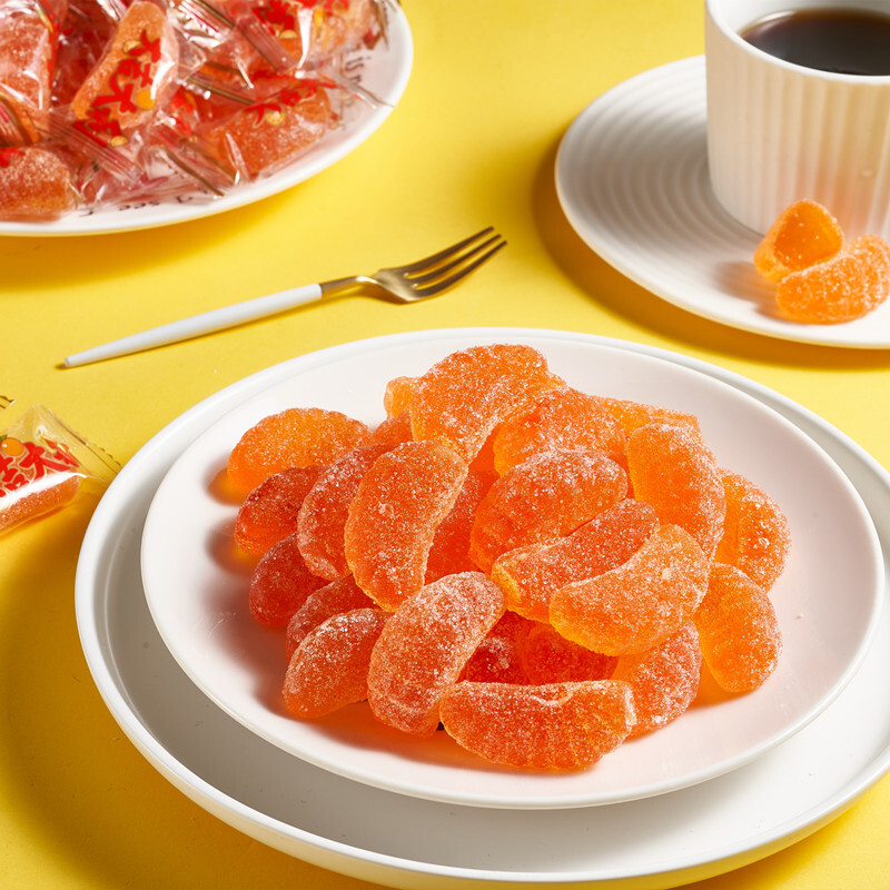 橘子软糖结婚糖果喜糖橘子瓣糖散装2.5kg 批发水果味儿童休闲零食