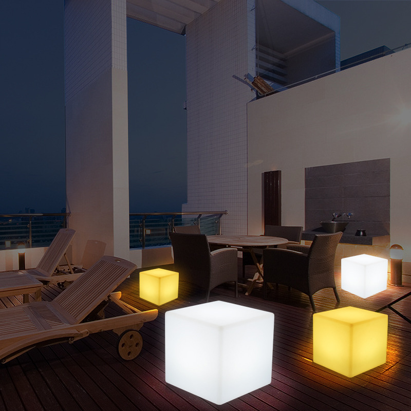 LED luminous cube outdoor waterproofing exhibition floor-stool decorated luminous table lamp