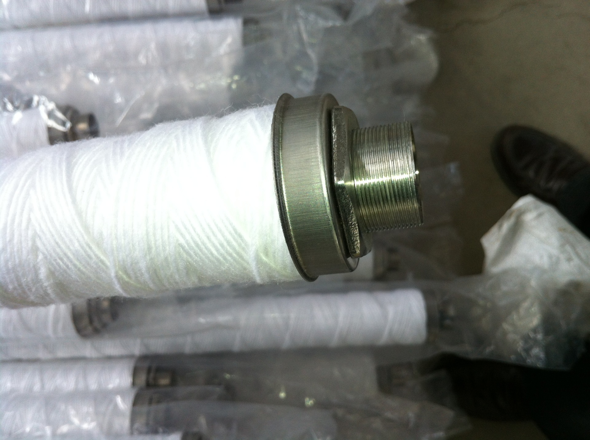 Wire rinsing cores 70 inches, plant filtration cores 70 inches, stainless steel defamined cotton cores