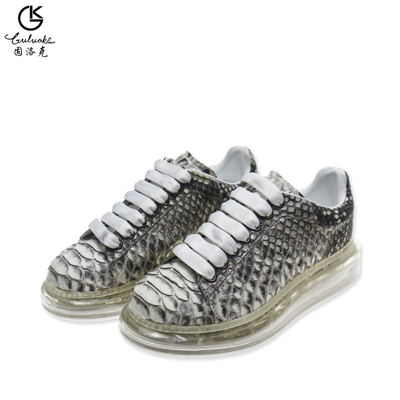 Zurlock's outdoor hiking, hip-hop, twirling snake-skin man's shoes are sold directly by a hand factory.