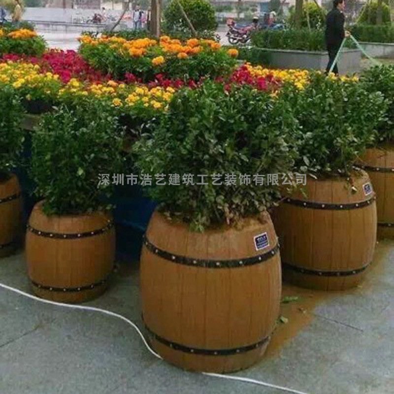 Plants supply garden landscape decorations, European-style wood concrete flower basins, outdoor decorated flower basin wholesales.