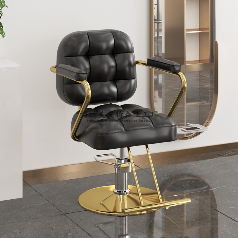 New hairdresser chair, red hairdresser chair, light luxurious, high tide shop hairdresser bar.