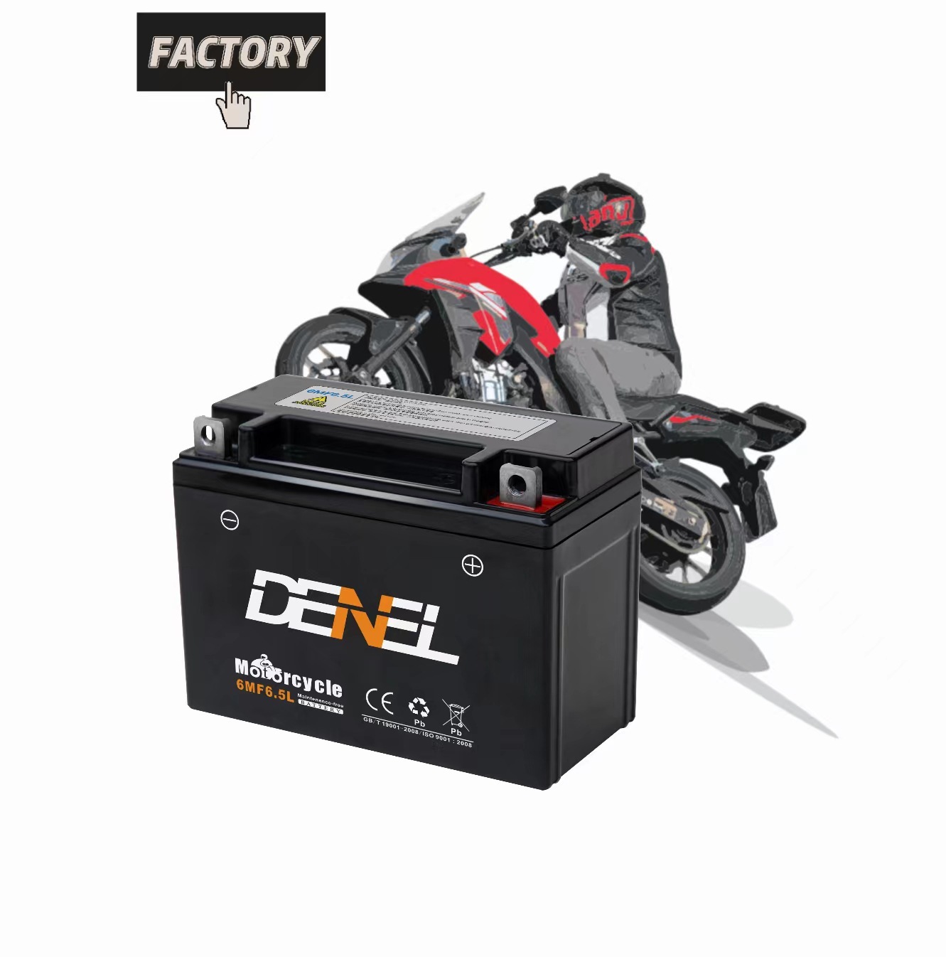 Nationally produced 125 motorcycles use 12V-free start-up batteries, ready for hand-to-hand.