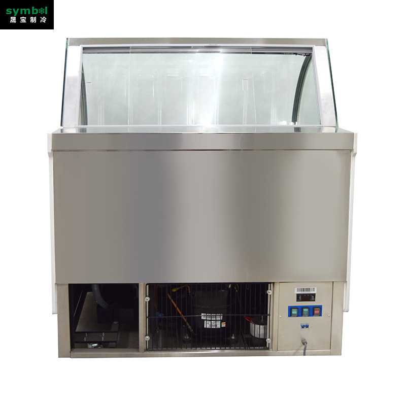 Ice cream display cabinets for transparent glass, small, commercial, frozen, frozen, frozen ice cream cabinets.