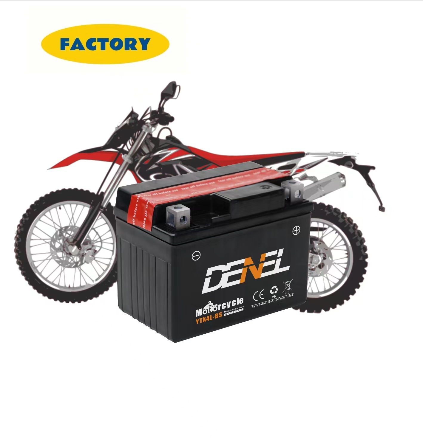 Semi-maintenance of storage batteries for motorcycle dryer YTX4L-BS