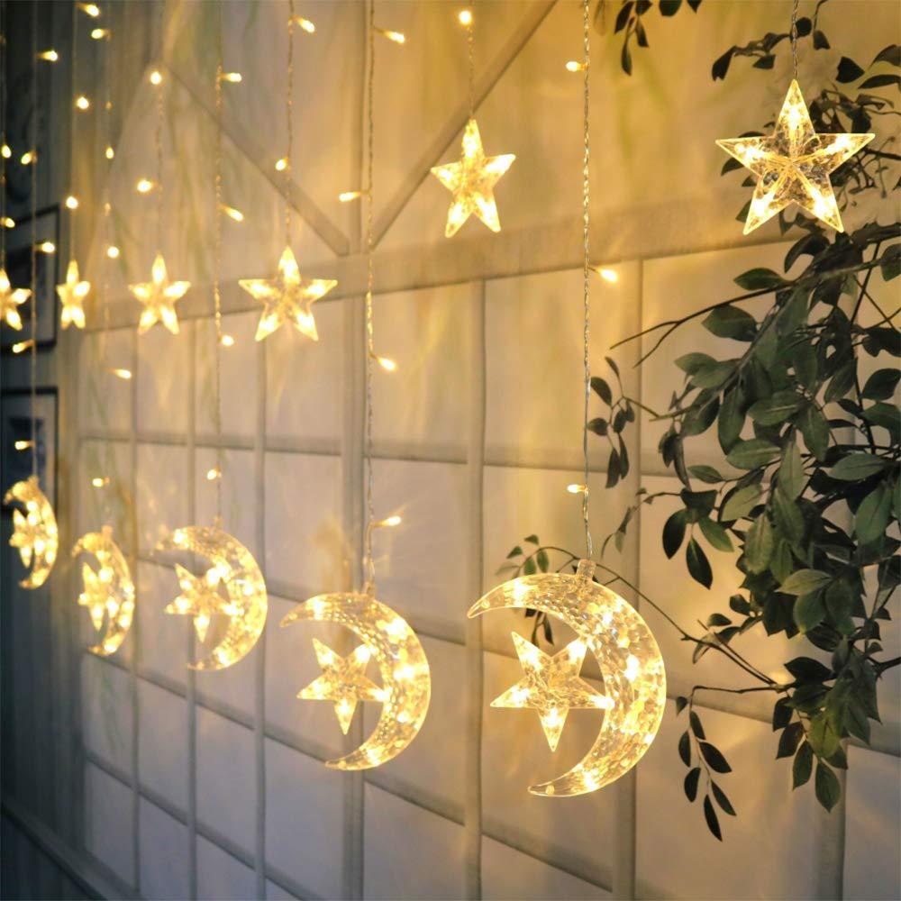 Cross-border supply, low-pressure star drapes, 138 lights, hooks, ice strips, mother-in-law.