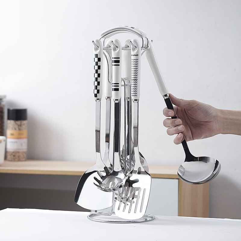Hepburn nhà bếp cung cấp bộ bếp nấu ăn không rỉ thép với muỗng rán cho nấu ăn tại nhà