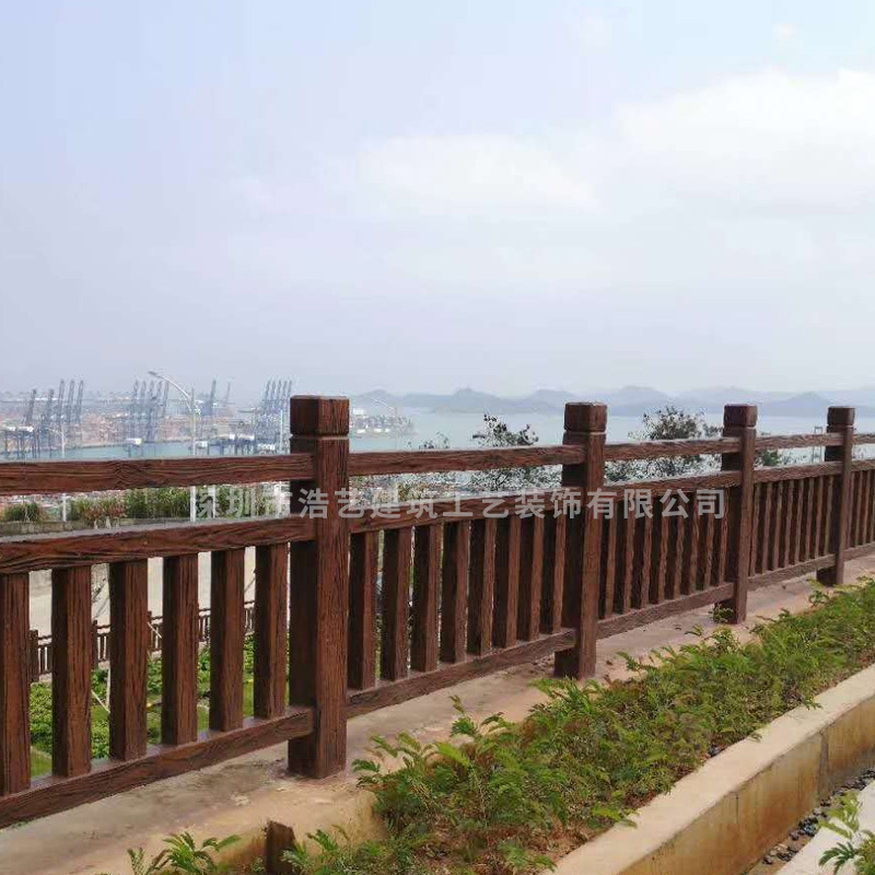 Shenzhen wood railings, cement wood railings, concrete wood shielding factory spotable