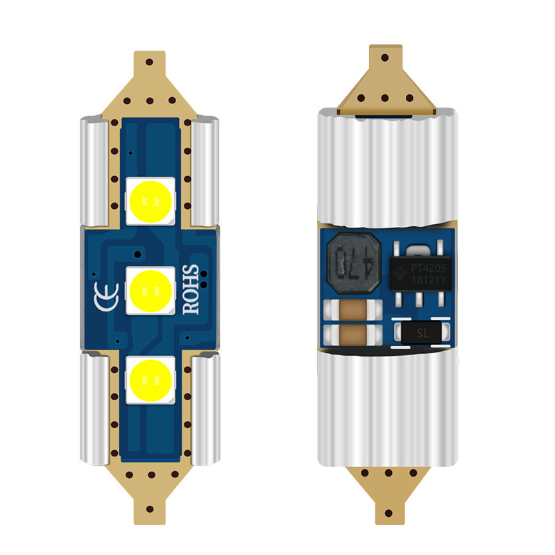 双尖阅读灯CANBUS汽车led解码牌照灯3030-31mm-42mm宽压双尖灯