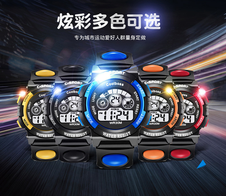 Fashion-based multi-purpose electronic current movement, boys and girls, waterproof children's watch clocks.