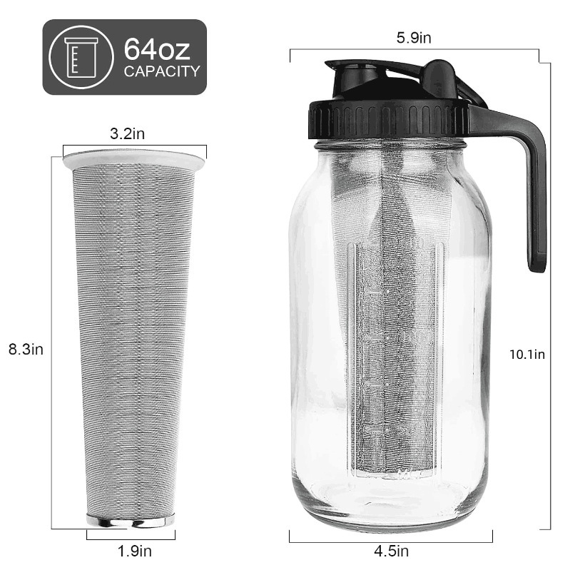 Amazon 32oz Mason's beverage coffee net 64oz with a tic of Mason's cold kettle handle cap