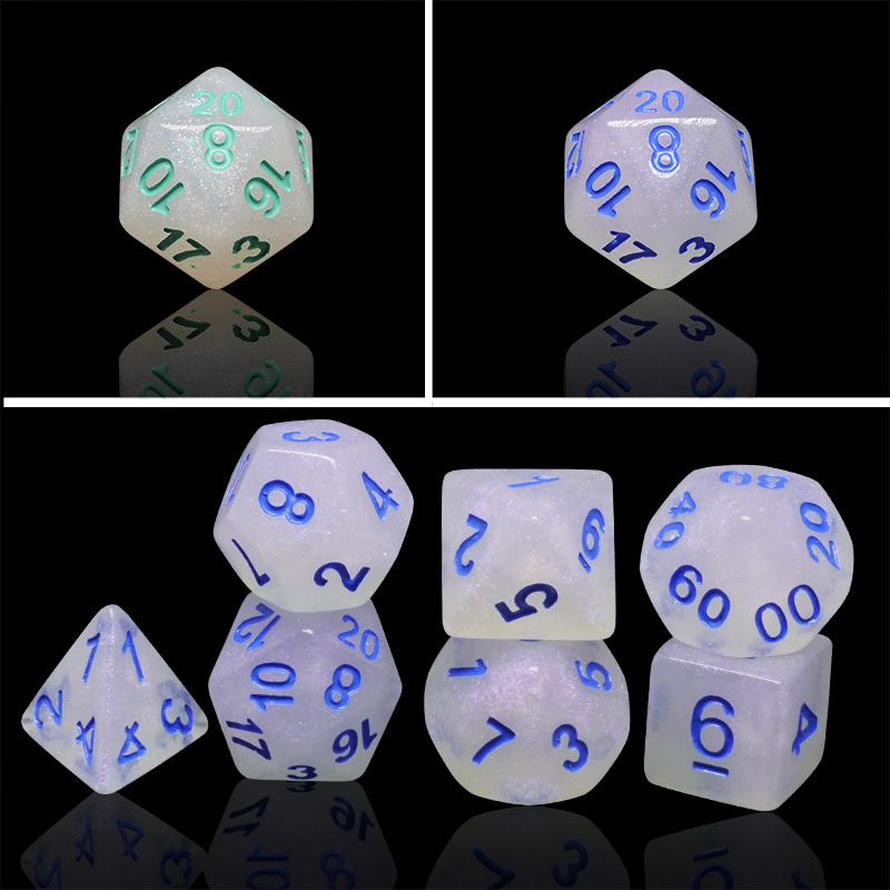 Wholesale multihedrus digital dice, seven multi-faceted dice set of table-swap parts, early learning sifts.