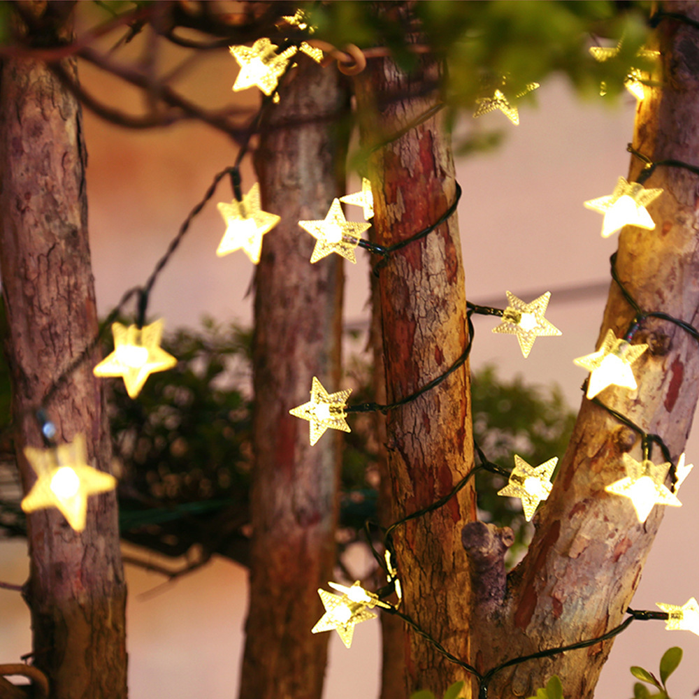 Section 2021, double-system solar star-mounted lights, outdoor decoration lights, Christmas garden decorations.