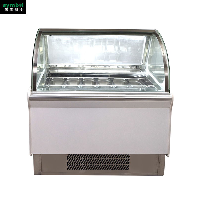 Ice cream display cabinets for transparent glass, small, commercial, frozen, frozen, frozen ice cream cabinets.