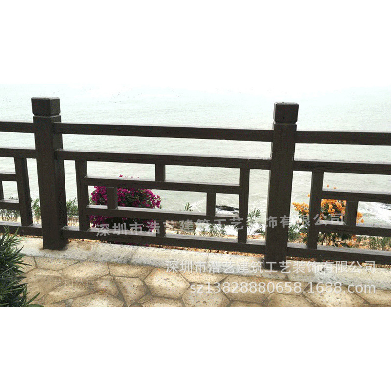 The wood railing, the concrete railing, the processing of custom cement railings, are suitable for the garden riverine log railing.