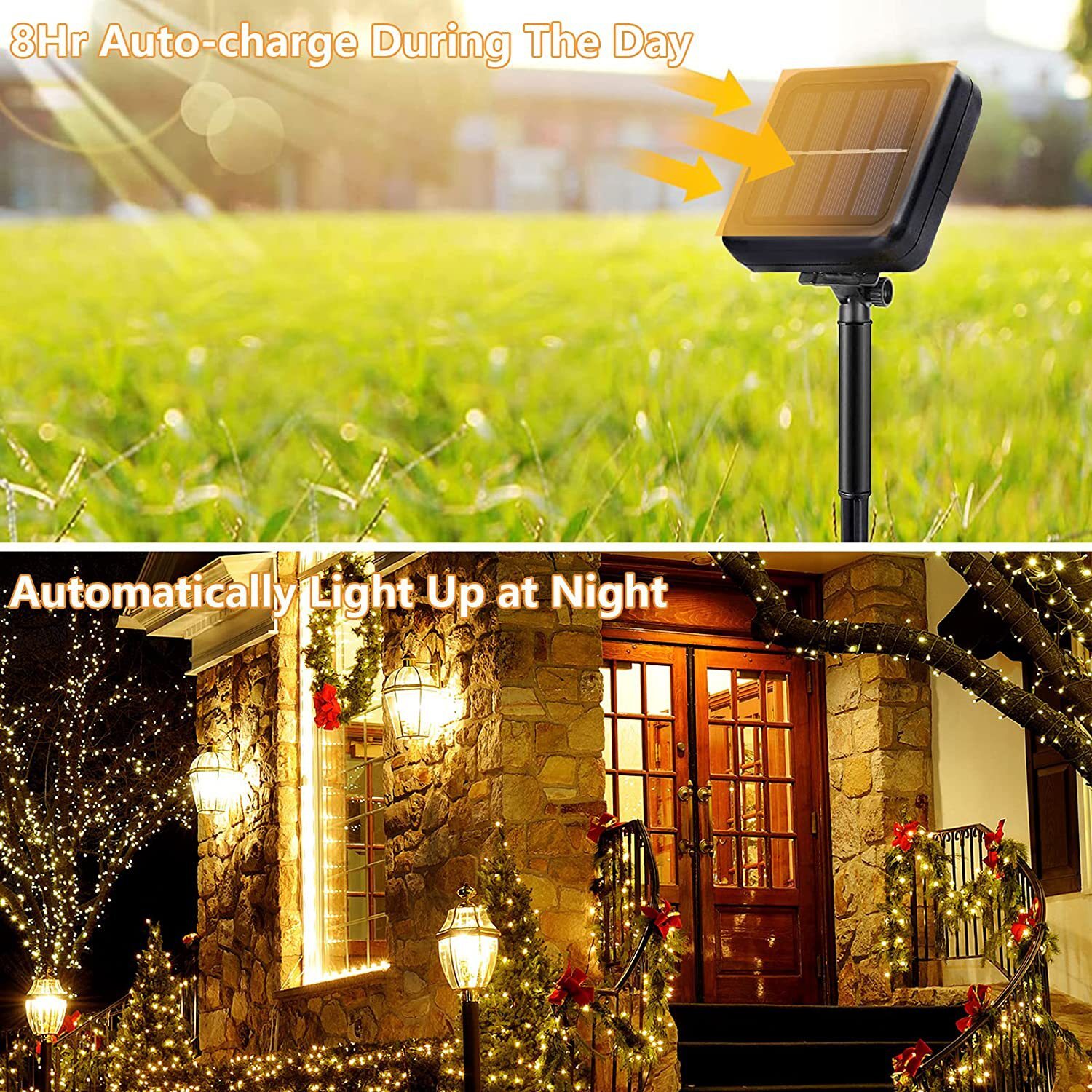 Cross-border copper line with 20 m and 200 m of solar light and outdoor lighting for Christmas garden decoration